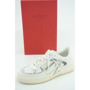 Valentino VL7N Logo Banded White Leather Sneaker Flats SZ 38.5 low top VLTN $970